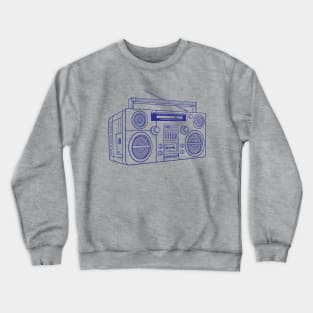 Boombox (Blue Lines) Analog / Music Crewneck Sweatshirt